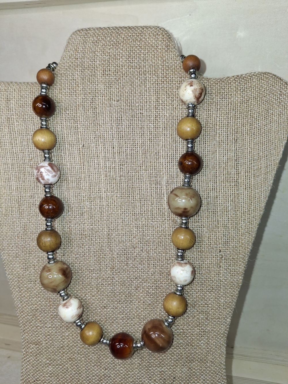 Vintage Napier Earth Tone Beaded Necklace